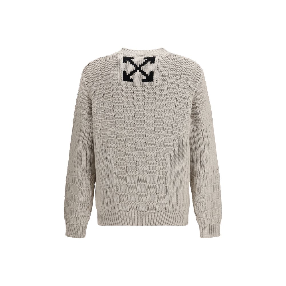 Sweat-shirt en coton beige Off-White