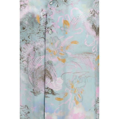 Camicia in viscosa fantasia Off-White