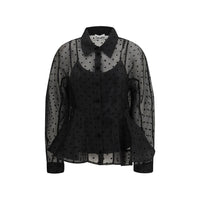 Chemise à motifs Ganni noire en polyester recyclé