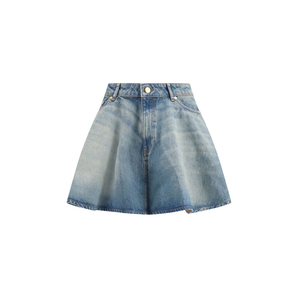 Jupe en jean bleu Ganni