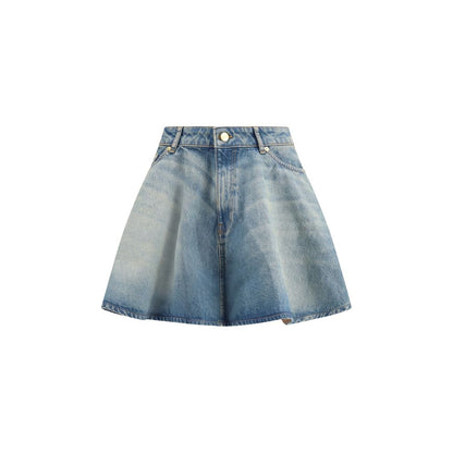 Jupe en jean bleu Ganni