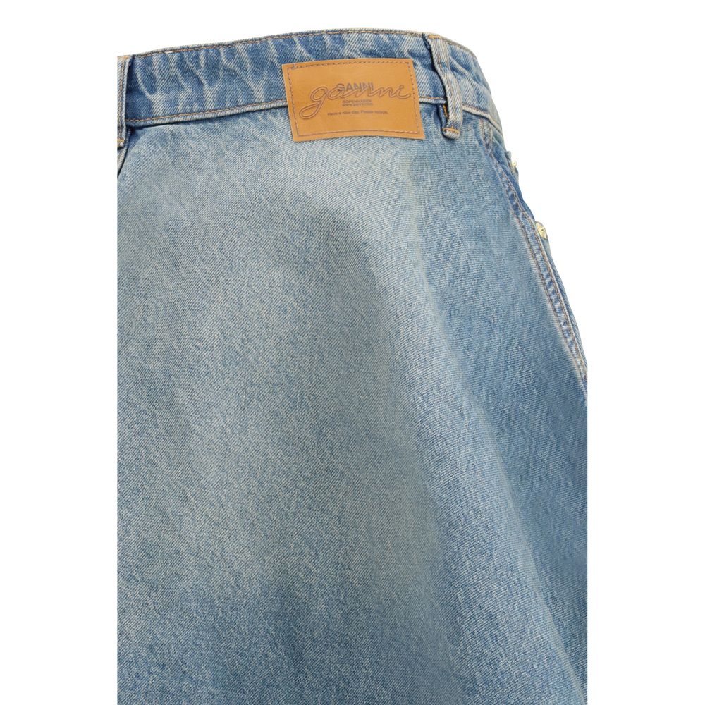 Jupe en jean bleu Ganni