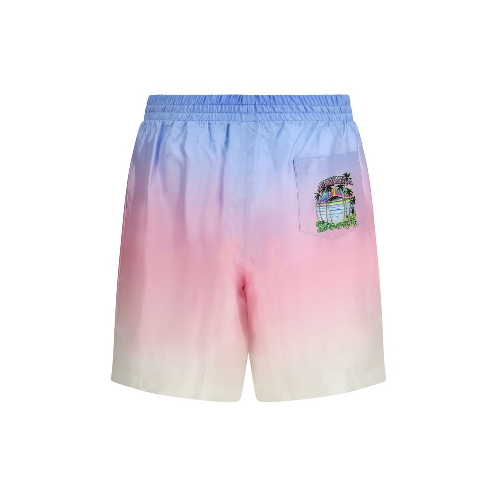 Shorts Bermuda Casablanca Multicolore in Seta