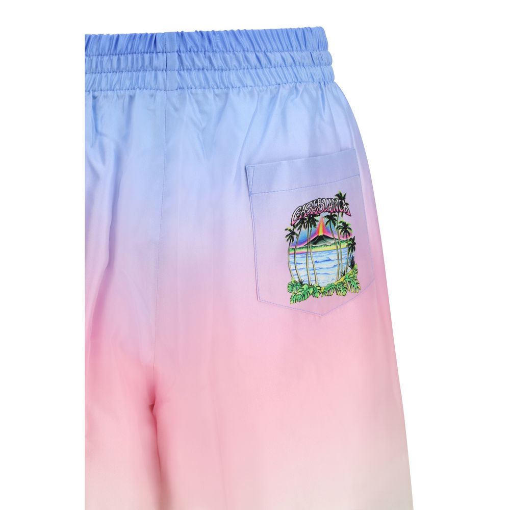 Shorts Bermuda Casablanca Multicolore in Seta