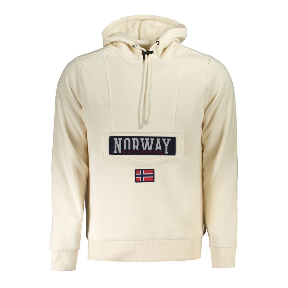 Norway 1963 Felpa con cappuccio da uomo in cotone beige
