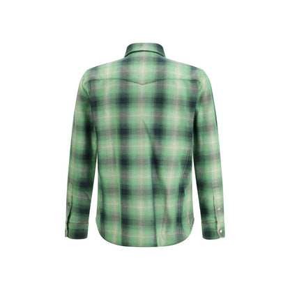 Camicia fantasia in cotone bicolore Tom Ford