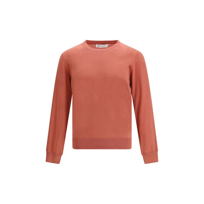 Felpa arancione in cotone Brunello Cucinelli