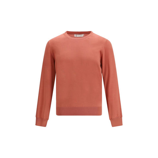 Felpa arancione in cotone Brunello Cucinelli