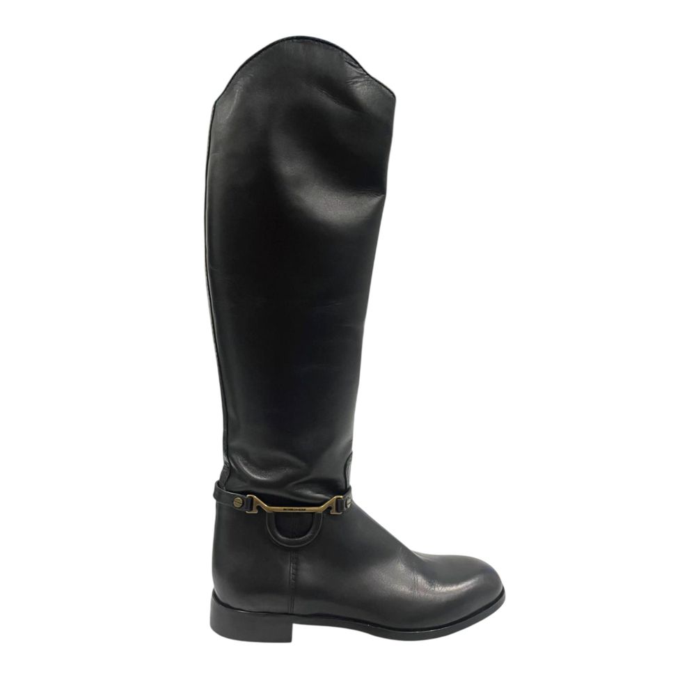 Bottes Borbonese en cuir noir pour femme