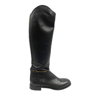 Bottes Borbonese en cuir noir pour femme
