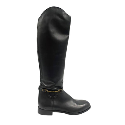 Bottes Borbonese en cuir noir pour femme