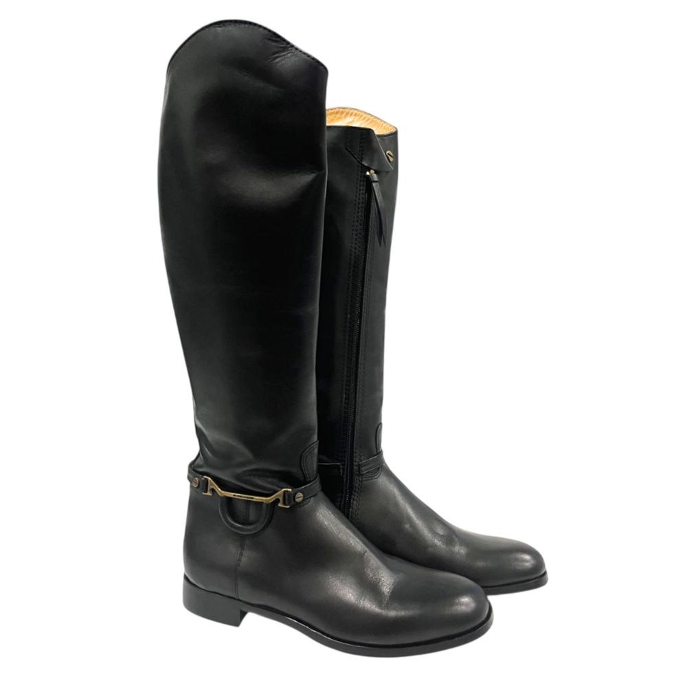 Bottes Borbonese en cuir noir pour femme