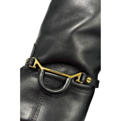 Bottes Borbonese en cuir noir pour femme