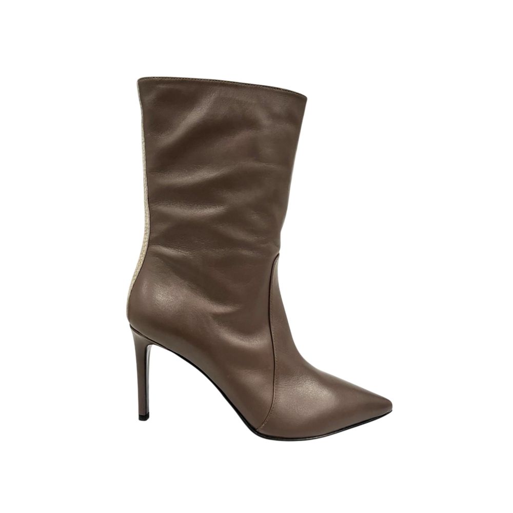 Bottes Borbonese en cuir marron pour femme
