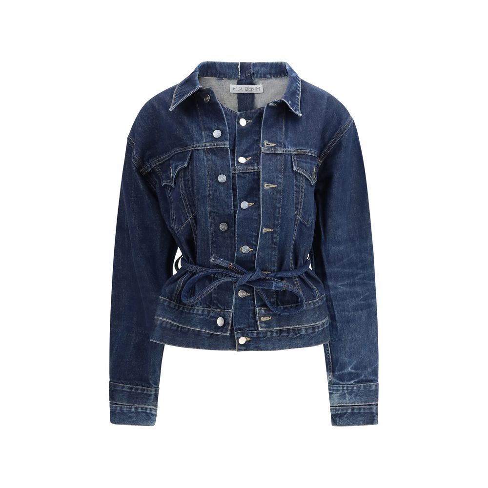 Giacca di jeans E.L.V. DENIM in cotone blu