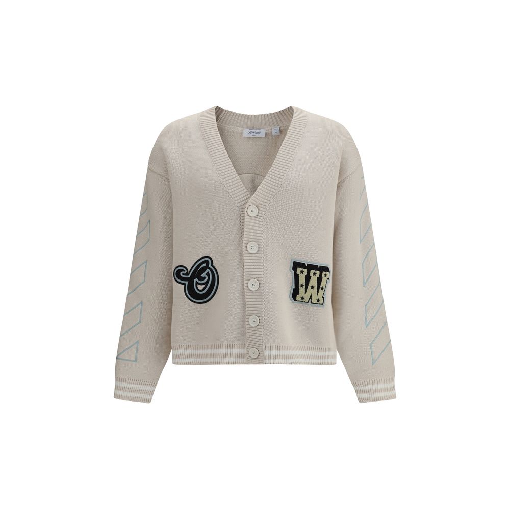 Cardigan in cotone beige Off-White
