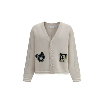 Cardigan in cotone beige Off-White