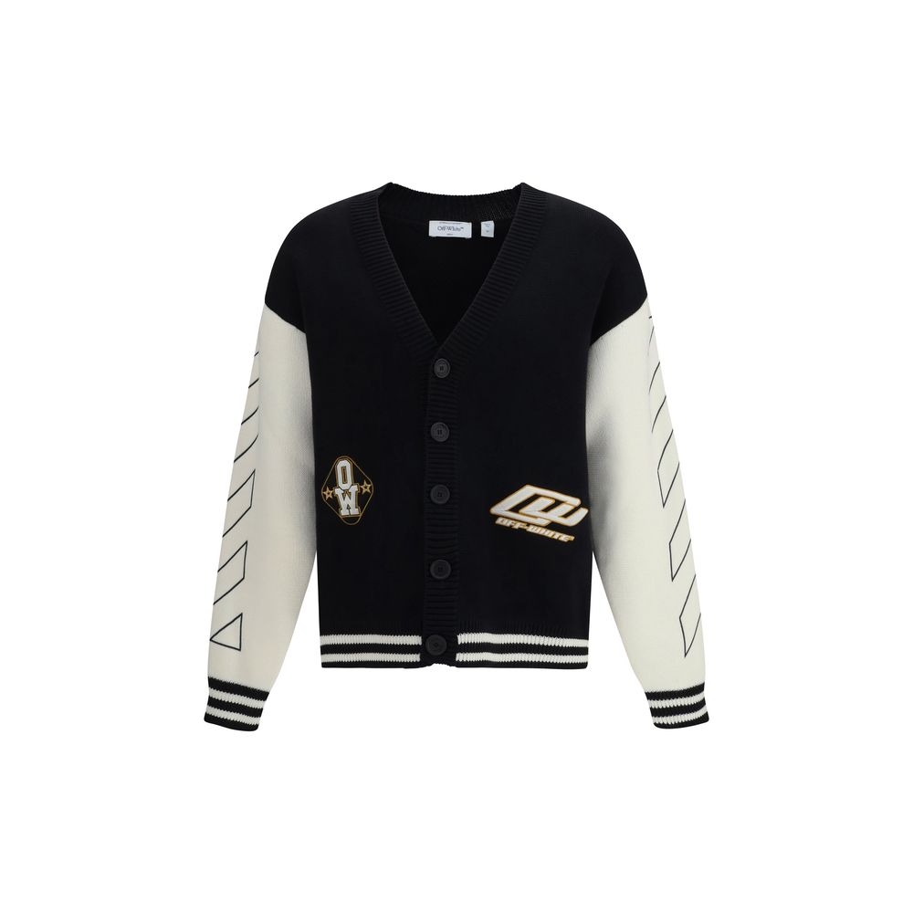 Cardigan Off-White in cotone nero