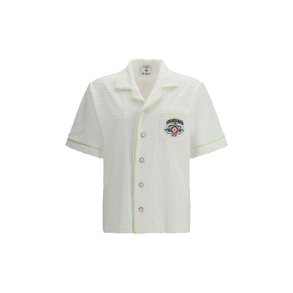 Camicia a maniche corte Casablanca in cotone bianco