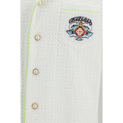 Camicia a maniche corte Casablanca in cotone bianco