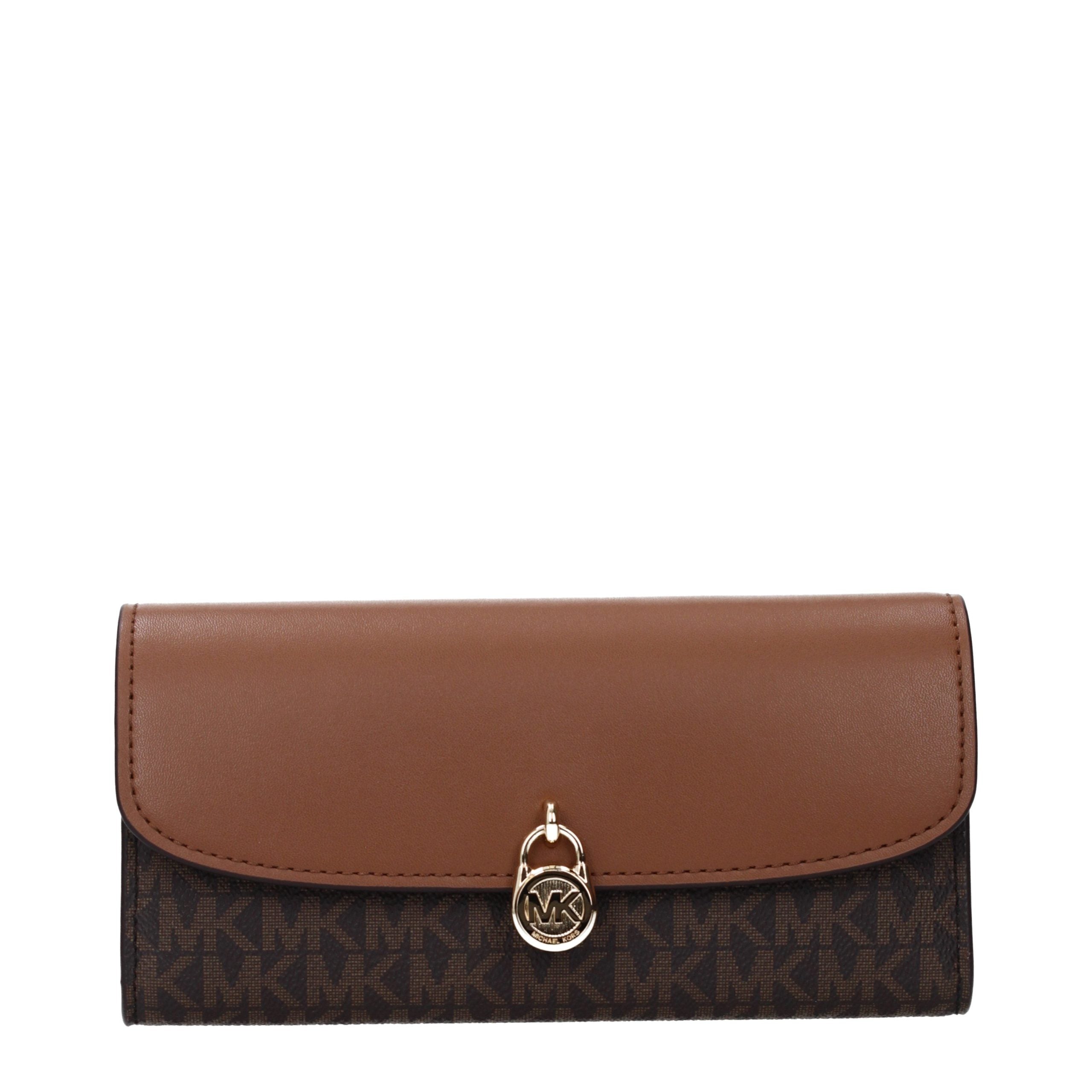 Portefeuille en tissu marron Michael Kors