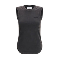 T-shirt smanicata The Attico in cotone nero