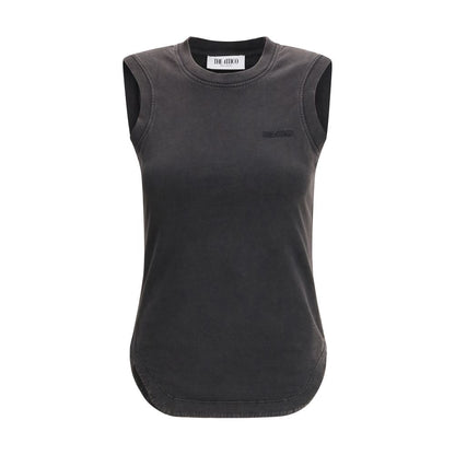 T-shirt smanicata The Attico in cotone nero