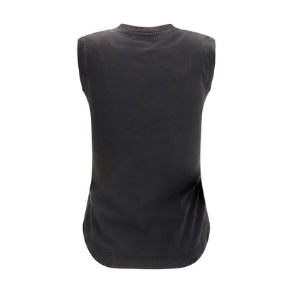 T-shirt smanicata The Attico in cotone nero