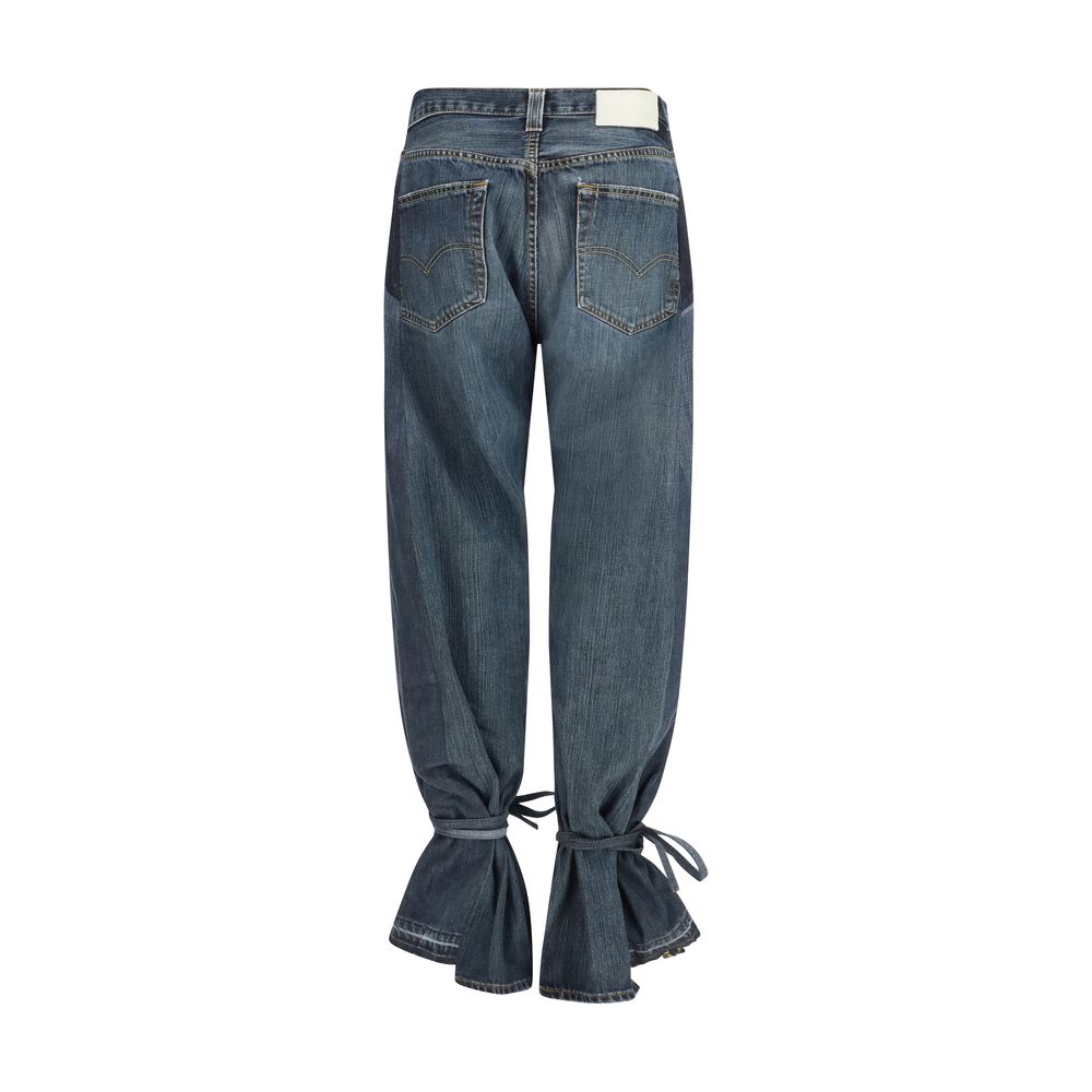 E.L.V. DENIM Jean droit en coton gris