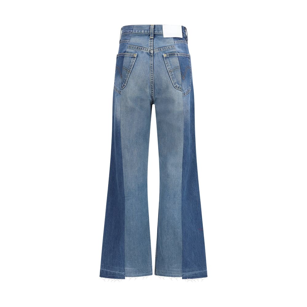 Jean évasé E.L.V. DENIM en coton bleu