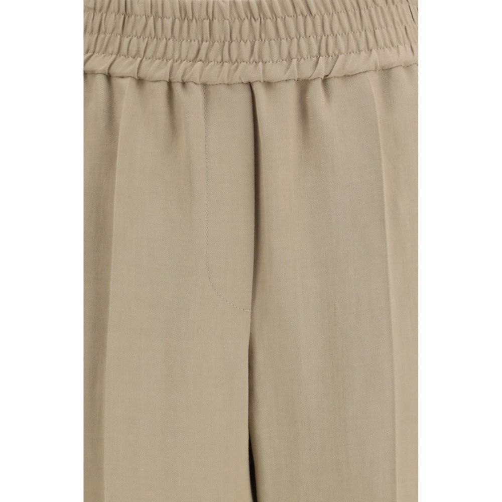 Brunello Cucinelli Pantaloni casual beige in viscosa