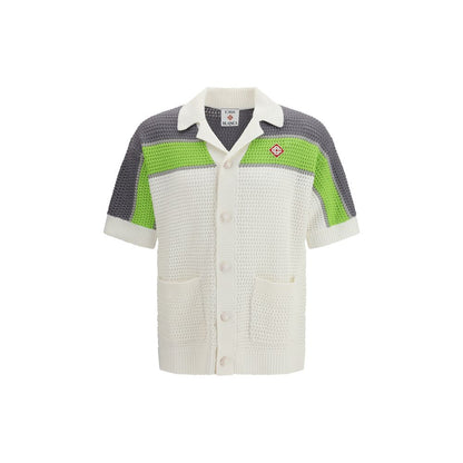 Chemise à manches courtes en coton blanc Casablanca