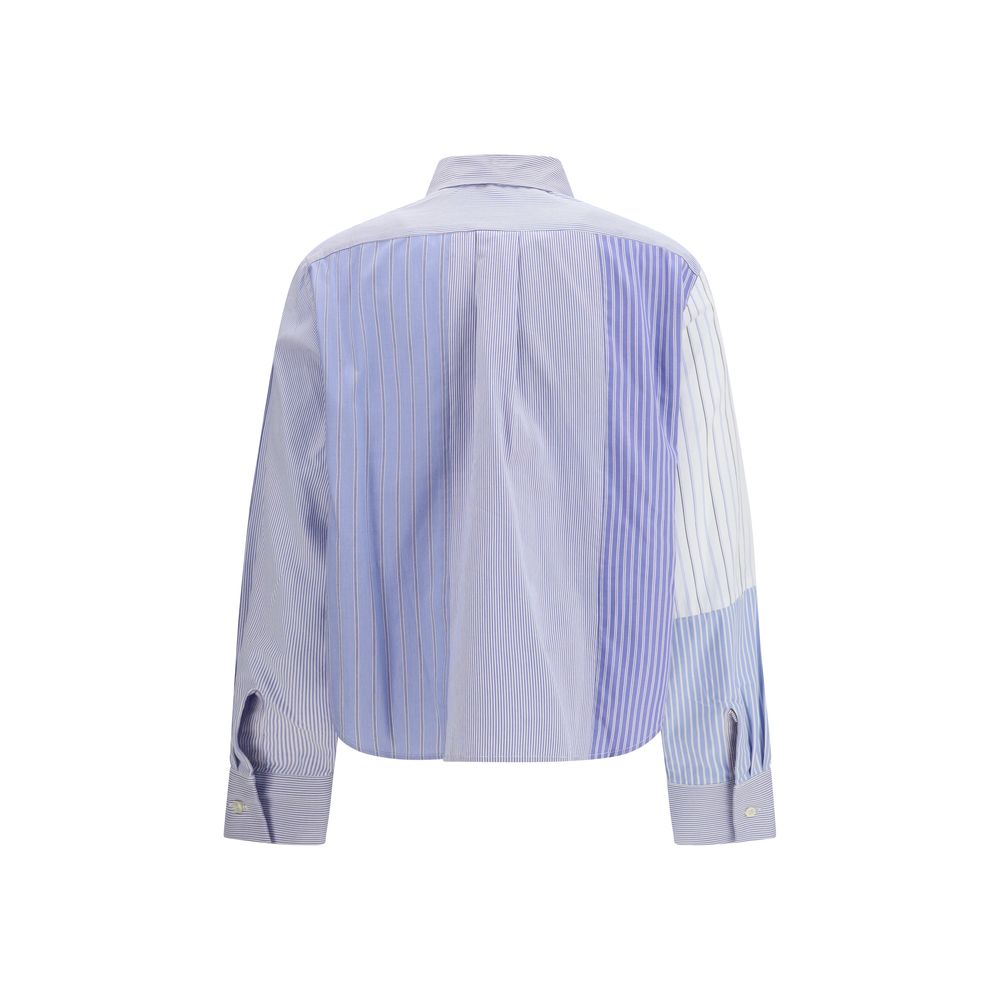 Chemise à motifs en coton bleu E.L.V. DENIM