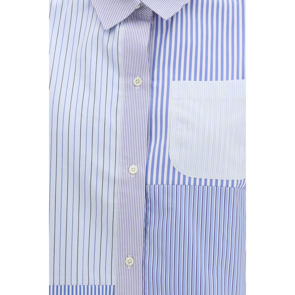 Chemise à motifs en coton bleu E.L.V. DENIM
