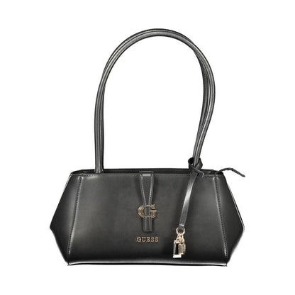 Guess Jeans Nero Poliuretano Borsa a Spalla Donna