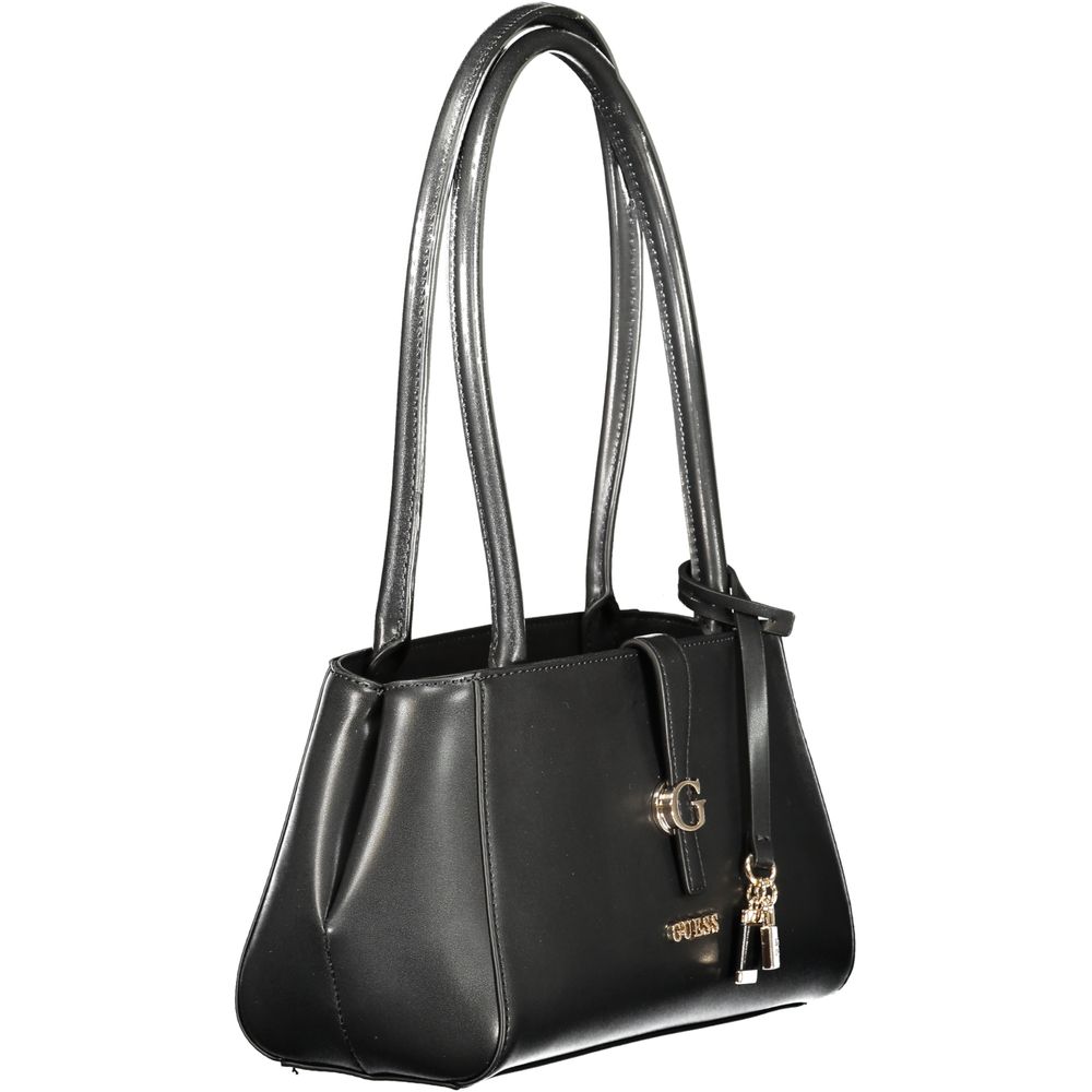 Guess Jeans Nero Poliuretano Borsa a Spalla Donna