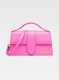 Sac à main Jacquemus Le Grand Bambino en cuir rose fluo
