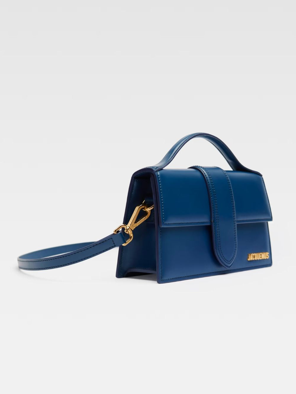 Borsa Jacquemus Le Grand Bambino in Pelle Blu Scuro