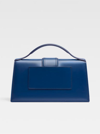 Borsa Jacquemus Le Grand Bambino in Pelle Blu Scuro