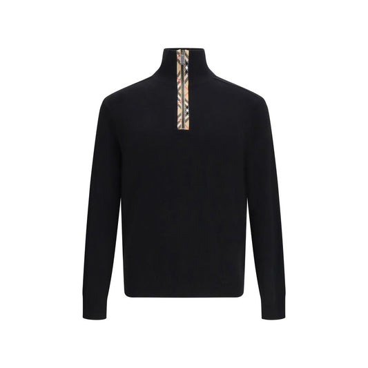 Felpa Burberry nera in lana