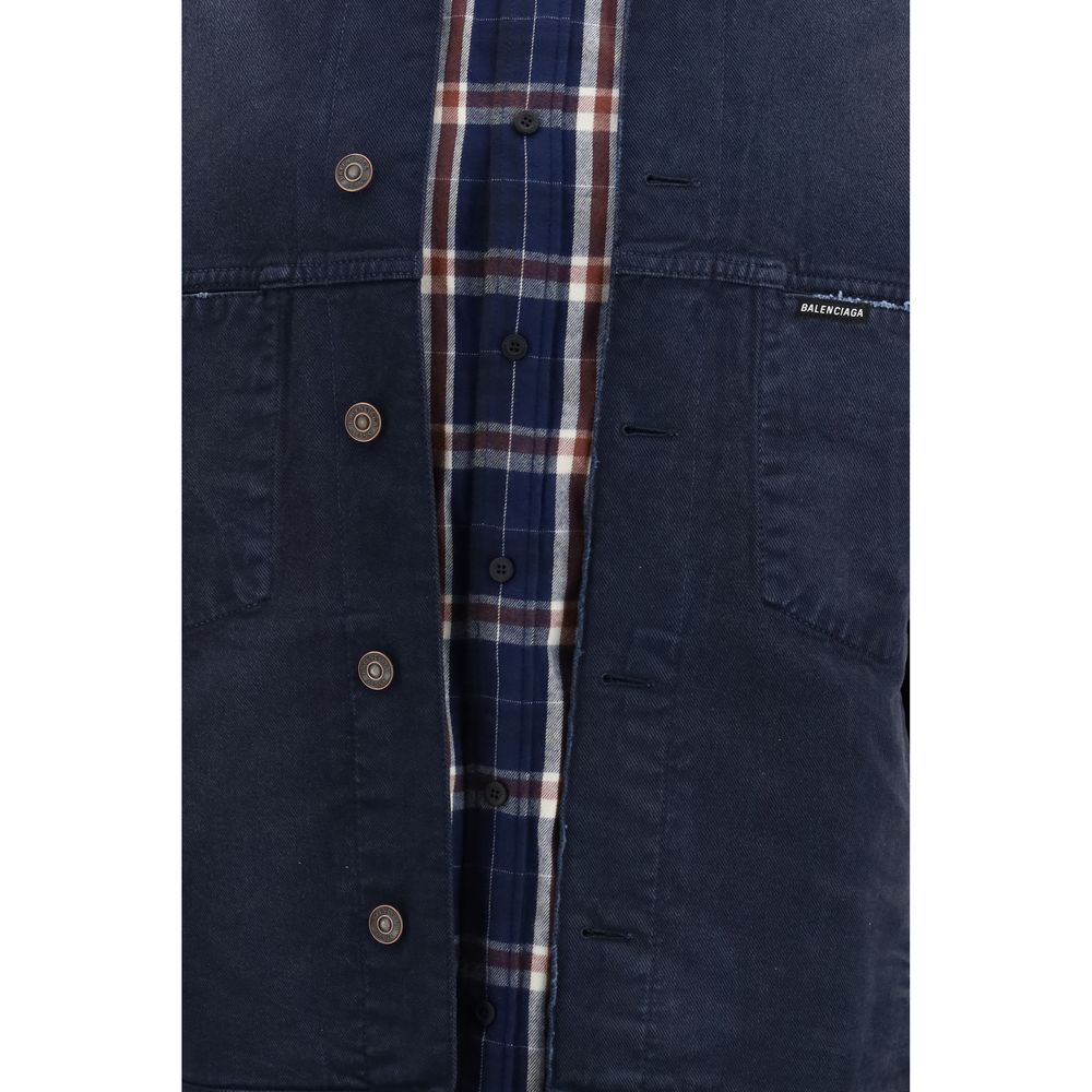 Giacca Balenciaga in denim di cotone blu