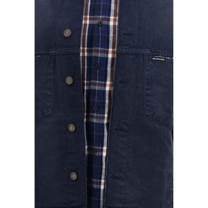 Giacca Balenciaga in denim di cotone blu