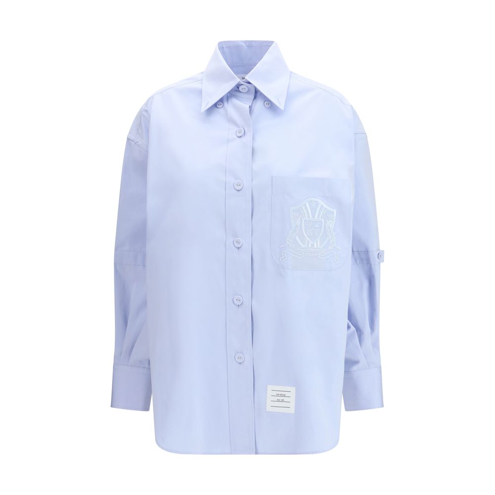 Thom Browne Camicia Fantasia in Cotone Blu