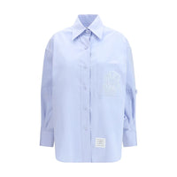 Thom Browne Camicia Fantasia in Cotone Blu