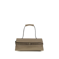 Borsa a Spalla Moschino in Pelle di Vitello Beige Bos Taurus