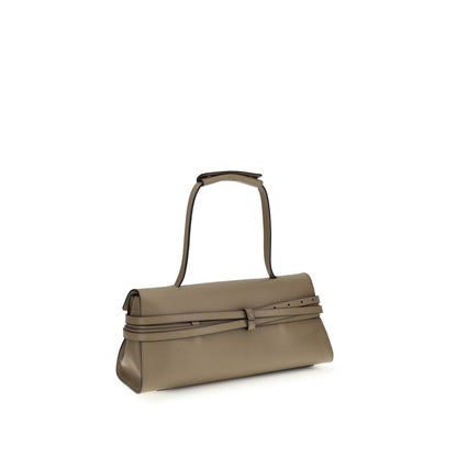 Borsa a Spalla Moschino in Pelle di Vitello Beige Bos Taurus