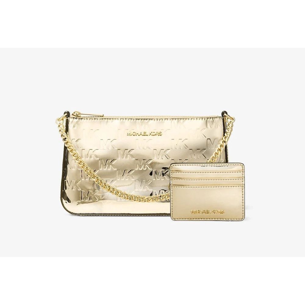 Pochette Michael Kors in tela color oro