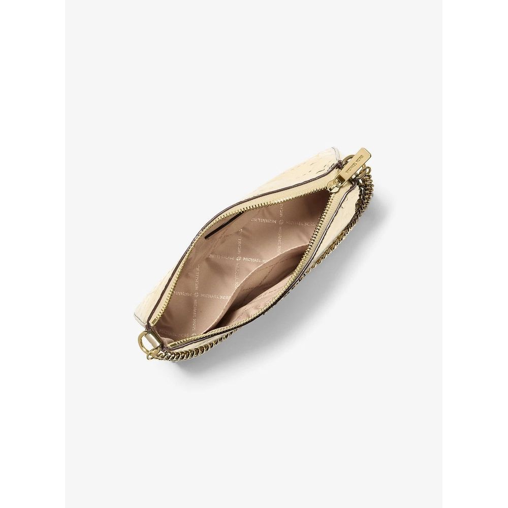 Pochette Michael Kors in tela color oro