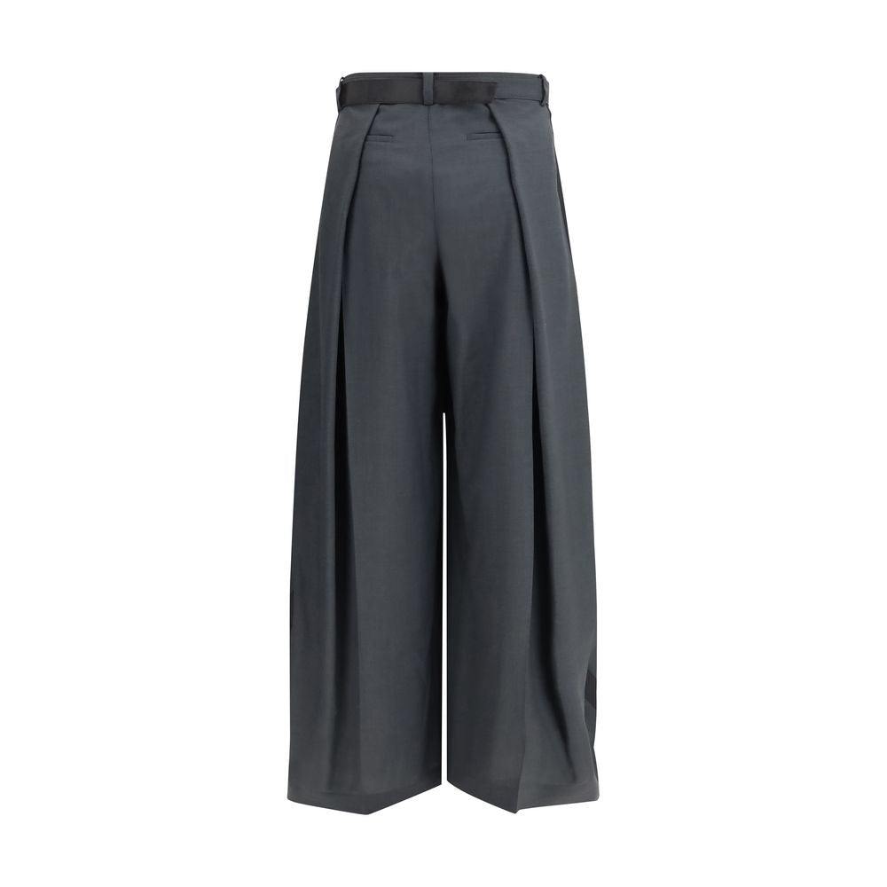 Pantalon décontracté en polyester gris Sacai
