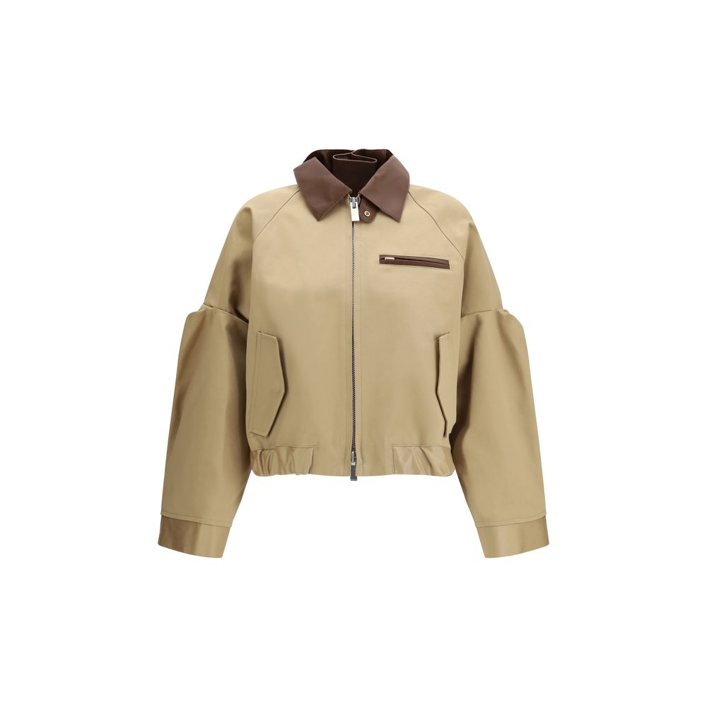 Bomber in cotone beige Sacai